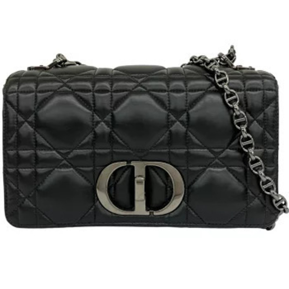 Christian Dior Macro Cannage CARO Chain Shoulder Bag Black
